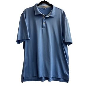Peter Millar‎ Summer Comfort Polo Shirt Golf Athletic Blue XL Contrast Neckline